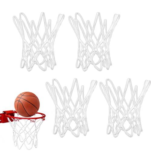 CSVZKIAY Redes Mini de Baloncesto, Pack de 4 Redes de Nailon con 8 bucles para Canasta pequeña, Resistentes a la Intemperie para Juego Interior y Exterior en jardín, Colegio y Zona Infantil