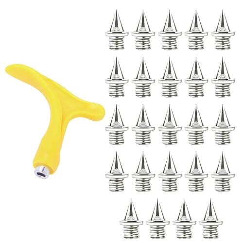 24 clavos de acero inoxidable de 6,4 mm con clavos, puntas de repuesto para zapatos de pico, adecuados para competiciones, entrenamiento, carrera cruzada, sprint, salto largo, lanzamiento de jabalina