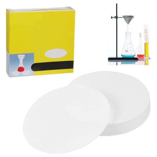 FUHAMJ 100 Piezas De Papel De Filtro De Laboratorio De 15 Cm, Filtros De Velocidad Media De Fibra De Algodón, Papel De Filtro Cualitativo Para Experimentos De Laboratorio Y Filtración De Soluciones