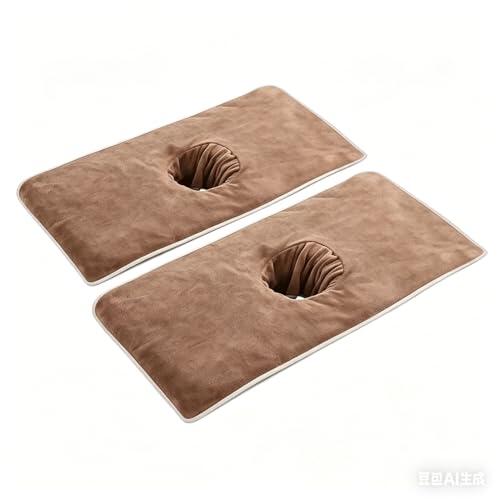 Sábana De Masaje Con Orificio Facial, Juego De 2 Sábanas De Masaje De Belleza, Toalla Para Cama De Spa, 80 X 40 Cm, Paño De Descanso - Ideal Para Viajes, Apartamentos, Hogares, Salones De Belleza, Clí