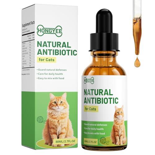 80ml Antibiótico para gatos, fórmula de hierbas naturales, eficaz contra infecciones, inflamaciones y picazón alérgica, fortalece el sistema inmunológico, adecuado para todas las razas de gatos