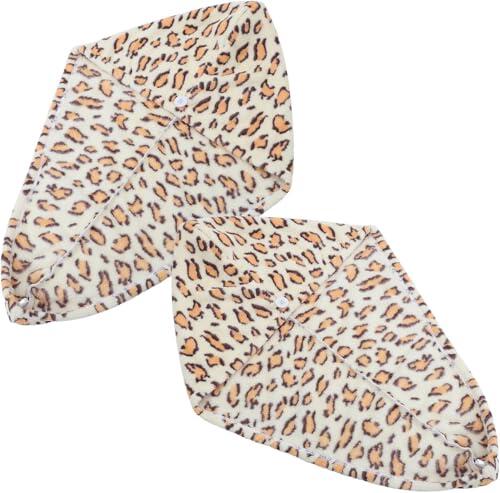 2 toallas de microfibra con estampado de leopardo para mujer, súper absorbente, gruesa, de secado rápido, turbante para el cabello, envoltura de cabeza de baño de secado rápido para viajes y spa