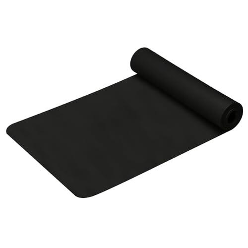 Esterilla de Yoga con Correa, Espuma EVA de Alta Densidad, Doble Cara Antideslizante, Ligera y Plegable, para Pilates y Entrenamiento en Casa, 173x58cm (Negro)