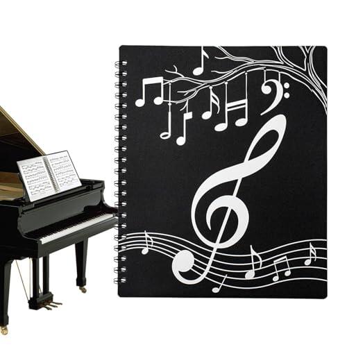 Carpeta para partituras, 40 fundas para guardar – Carpeta coral con espiral muestra 80 páginas | para curriculum vitae dinero, álbum de recortes, presentación, fotos, documentos, papel, pintura, obras