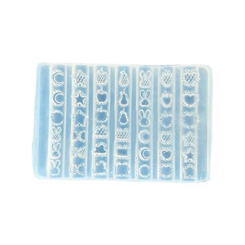 Expert Unguis Sculpting Cast con diseños estereoscópicos detallados para producciones de arte de manicura permanente, elastómero hecho a mano