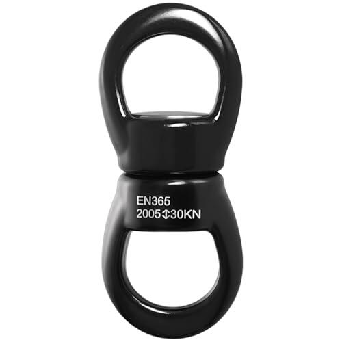 Sacolin Giratorio de escalada resistente de 30 Kn, rotador de aparejo de aleación de aluminio, giratorio redondo, dispositivo giratorio de 4.1 x 1.7 pulgadas para baile aéreo, yoga, escalada en roca