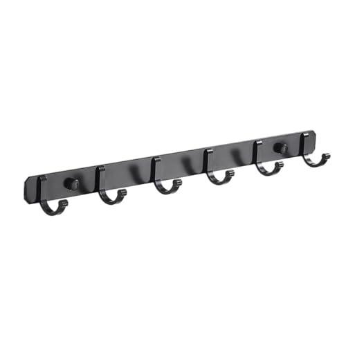 MAGICLULU Perchero de Pared 6 Ganchos de Resistente Corrosión Negro Diseño Clásico y Tornillos Incluidos para Baño y