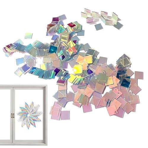 Juego de placas acrílicas holográficas - Placas de manualidades de doble cara de colores | Mini piezas acrílicas de 3 x 3 cm para decoración de exhibición de arte DIY | Azulejos acrílicos iridiscentes
