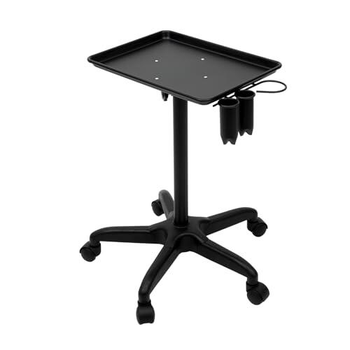 Wiefiche Carrito de peluquería móvil con plataforma y ruedas universales, altura ajustable, para salones de peluquería, spas