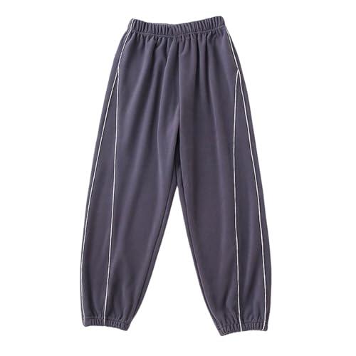 Generisch 2026 - Pantalones de chándal térmicos para niña, con forro polar, para invierno, suaves, cómodos, para niños pequeños, niñas y niños, ropa gruesa y cómoda, gris oscuro, 10-11 años