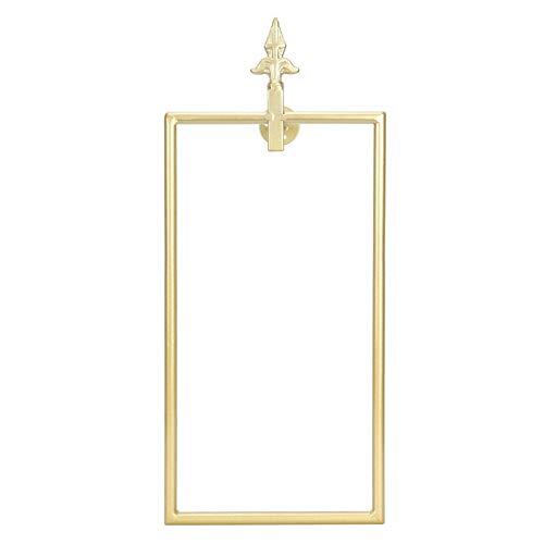 Naroote Toallero, Toallero Rectangular Montado en la Pared con Material de Hierro, Estilo Minimalista Nórdico Dorado, Ideal para Baño