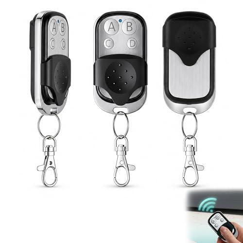 3Pcs Mando Garaje Universal 433.92MHz, Mando a Distancia Clonador para Puerta de Garaje, Duplicador de Código Fijo Inalámbrico Automático, Control Remoto para Puertas y Barreras