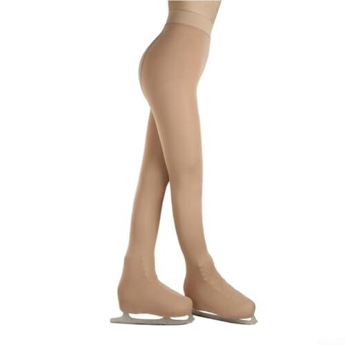 Mallas de patinaje artístico para niños, leggings de patinaje sobre hielo, medias para botas de patinaje artístico, calcetines de rendimiento (L)