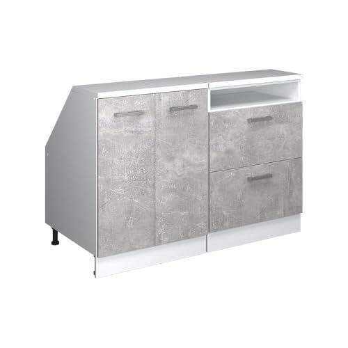 Vicco Conjunto armarios abuhardillados Rion, Hormigón/Blanco