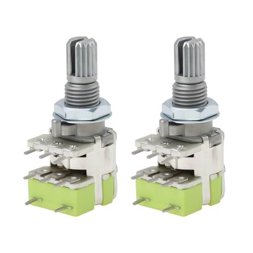 AS Axis Spindleon Pack de 2 Potenciómetros Doble Sección 50K con Interruptor b503 r125gs r125g M7x0.75 Montaje en Panel para Grabadora