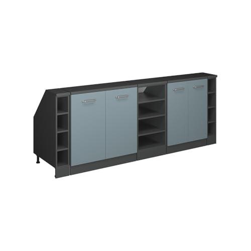 Vicco Conjunto armarios abuhardillados Rion Gris Azulado/Antracita