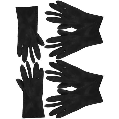 LIFKOME Guantes para Champú y Teñido de Cabello Negros, Antideslizantes E Impermeables, 3 Pares, Protección de Manos, Material Plástico y Caucho para Limpieza y Coloración
