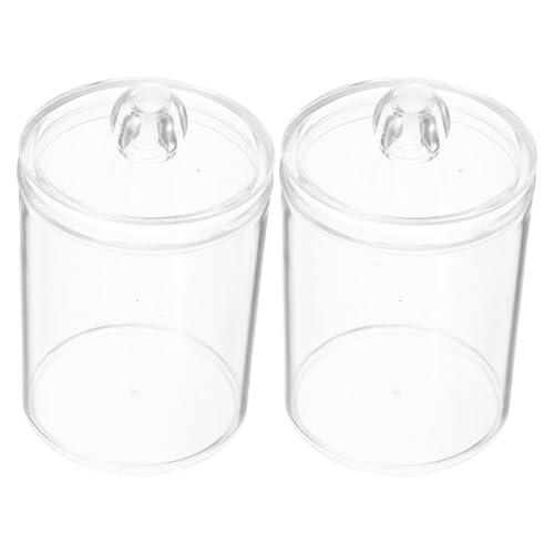 PRETYZOOM Juego de 2 Frascos Acrílicos Transparentes para Organizar Algodón Buen Sellado, Adecuado para Almacenamiento en Baño y Hogar