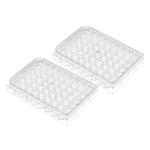 jojofuny Placa de Cultivo Celular para para de 48 Orificios Diseño Multifuncional y Material de Poliestireno, Paquete de 2 Unidades
