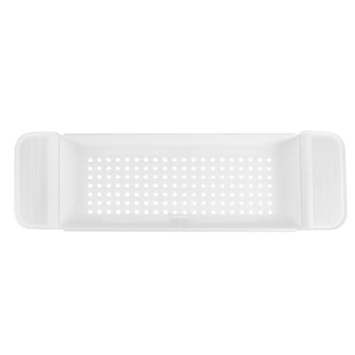 FENICAL Estante Telescópico para Bañera Blanco Diseño Extensible y Resistente al Desgaste, Bandeja para Tabletas y Productos de Cuidado en Casa Baño Ordenado