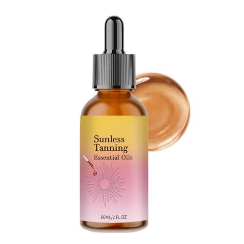 Gotas autobronceadoras, líquido bronceador, solución de bronceado para rostro y cuerpo con color gradual, gotas bronceadoras sin sol con acabado de brillo natural, producto para el cuidado