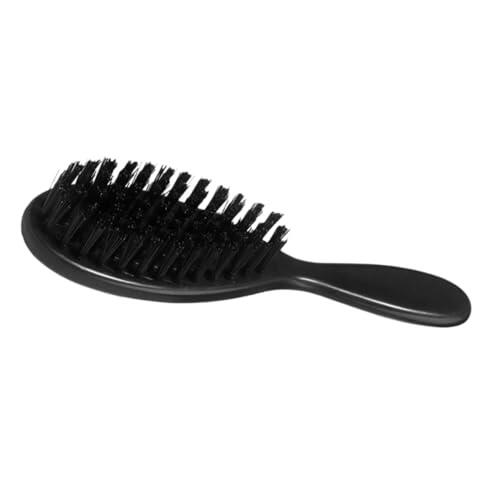 Generic Cepillo para Barba y Cabello Masculino Pequeño Negro, Ligero Nylon Abs, Adecuado para Peinado y Afeitado en Salón de Peluquería