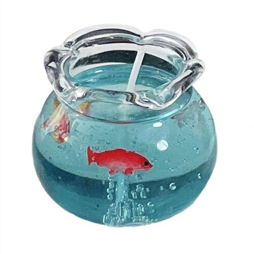 Mini vela perfumada de pecera de burbujas, aromaterapia de cera de soja natural para decoración del hogar, adorno decorativo de escritorio para dormitorio, meditación, bonito regalo estético para