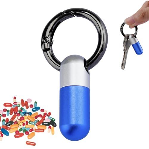 Pastillero - Frasco De Medicina | Estuche Para Pastillas Impermeable, Llavero, Contenedor Portátil De Medicamentos De Aleación De Titanio Para Personas Mayores, Pastillero De Bolsillo Para Viajes Diar