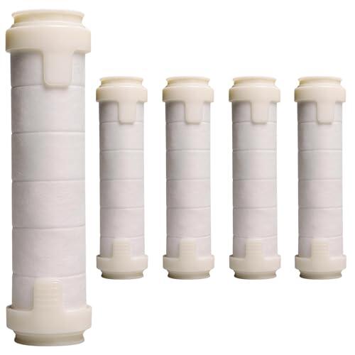 Filtro de Ducha Recambios para Piel y Cabello (Pack 5), Cartuchos Filtrantes Antical y Anticloro, Reduce Cal e Impurezas, Compatible con Sistemas de Filtro Interno