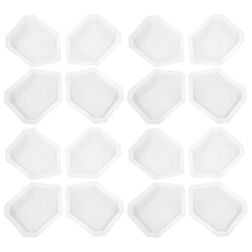 ABOOFAN 20 Platillos de Pesaje de Plástico Blanco Reutilizables Marcas de Escala Precisas para Laboratorio en Forma de Bote Ideales para Polvo y Líquidos