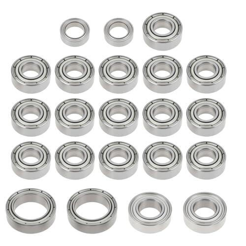 YINETTECH Juego de 22 rodamientos completos compatibles con chasis Ta-miya CC-02, repuesto de rodamientos de bolas OEM TAM54910 RC 850 1150 1260 1510