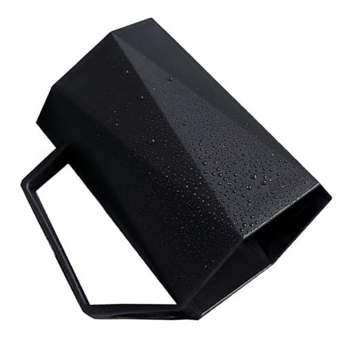 Fdit Taza Geométrica para Cepillo de Dientes de 400ml, Taza para Enjuague Bucal para Parejas, Soporte para Cepillo de Dientes, para Viaje en Casa con Base Antideslizante de (Black)