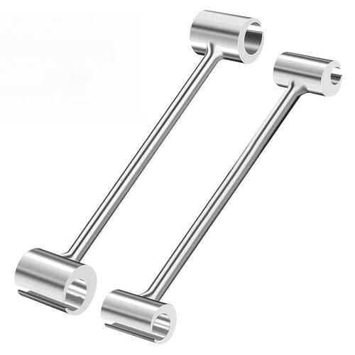 2 Piezas de Herramienta de Ajuste para Bisagras de Puerta, Llave Maestra para Abrir Puertas, Llave para Bisagras de Puertas en Acero, Ajustador y Enderezador para Bisagras Cortafuegos, Plata