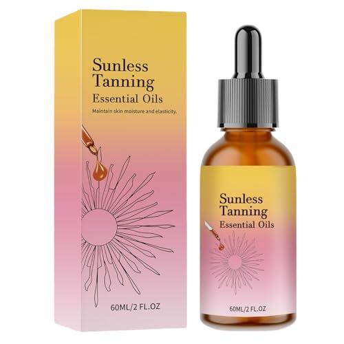 Sunless Tanning Drops, 60ml Bronzer Liquid Natural Buildable Glow for Even Skin Tone, Streak Free Application with Controlled Color Development, Face Body Travel Beach Use, Lightweight Formula
