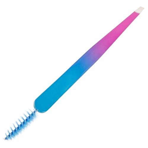 CALLARON Herramienta Portátil Fácil de Limpiar de Acero Inoxidable con Cepillo Integrado para Depilación de Cejas para Cejas en Uso Doméstico