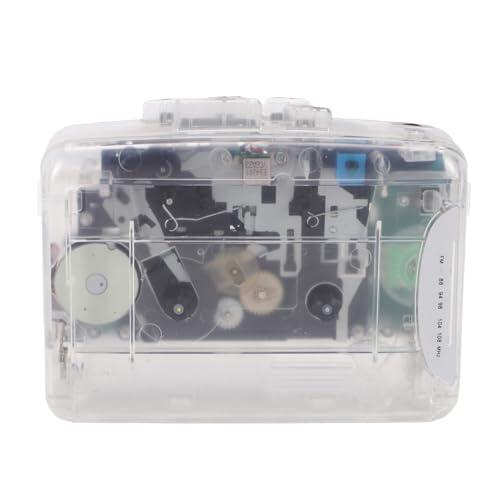 Topiky Reproductor de Casete, Grabadora de Cinta Retro Portátil con Radio FM y Grabación de Voz, para Amantes de la Música y Buscadores de Nostalgia (Blanca Transparente)