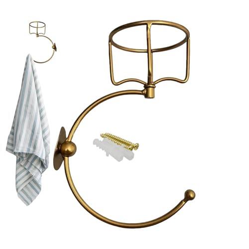 Hand Towel Rack - Hand Towel Holder | Hands T0wel Holder For Bathroom Wall | Wall Mounted Rustic Hands Towels Ring For Counter | Toilet & Entryways | Rustic Towels Ring with Candle Holders