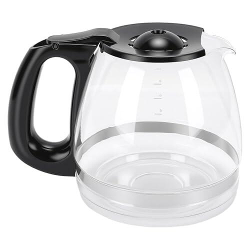 Aumotop Jarra de café de Repuesto, Olla Vidrio Borosilicato, Boquilla a Prueba Goteo Fácil Limpiar para Cocina Oficina (#1)