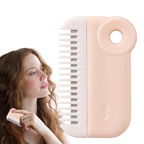 Peine Recortador De Cabello Manual: Herramienta De Eliminación De Puntas Abiertas, Carcasa De Doble Hoja Resistente, Dientes De Alta Precisión | Accesorio Profesional Rosa Para Recortar E