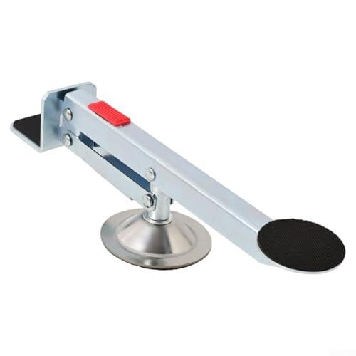 Herramienta de ajuste de puerta con pie para puertas de madera, construcción de acero al carbono recubierto de zinc con 33 cm de longitud de funcionamiento (plata)
