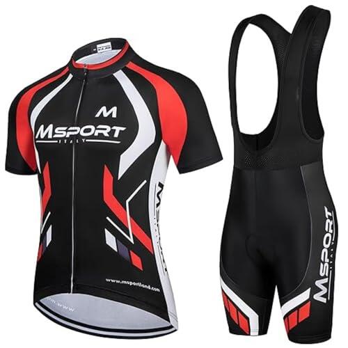 SIDE BIKE Conjunto de Ciclismo Completo – Maillot + Culotte con Pantalones Cortos con Acolchado de Gel 5D - A04 S