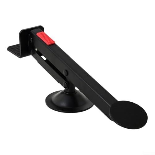 Herramienta de ajuste de puerta con pie para puertas de madera - Construcción de acero al carbono recubierto de zinc con 33 cm de longitud de funcionamiento (negro)
