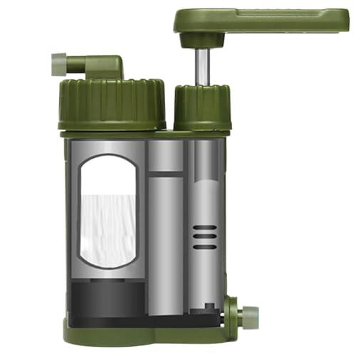 Bomba manual purificadora de agua - 1 unidad de filtro exterior | de filtrado portátil para mochileros, camping, senderismo, hardware profesional de alta resistencia, herramienta de superviven