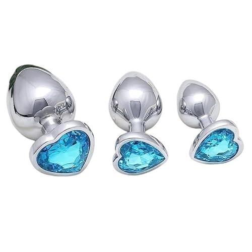 ZeeKoug Gimnasio Interior, Regalo de Pareja, Material de Plata Azul Claro una Pieza Tres Conjuntos de Herramientas de Entrenamiento y Masaje, Base en Forma de corazón