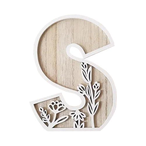 2026 5 letras grandes de madera para decoración de pared proyectos de manualidades creativas en habitaciones infantiles bodas o sala de estar (S, talla única)