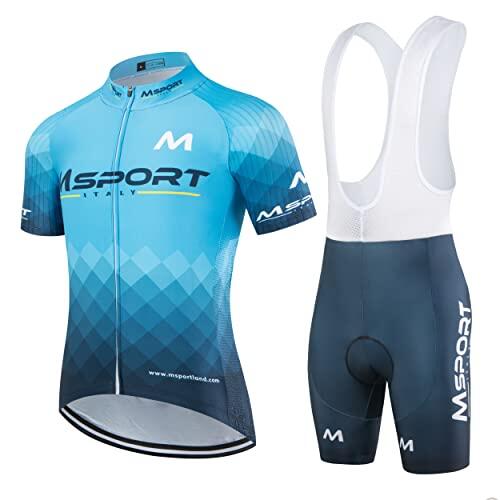 SIDE BIKE Conjunto de Ciclismo Completo – Maillot + Culotte con Pantalones Cortos con Acolchado de Gel 5D - M03 M