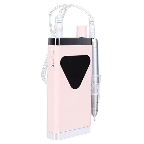 BRRNOO Molinillo de Uñas de 45000 RPM, Taladro de Uñas Eléctrico Inalámbrico con Batería de 3000 MAh, Material ABS + Acero Inoxidable, Kit de Manicura Silencioso para Uso Profesional en (PINK)