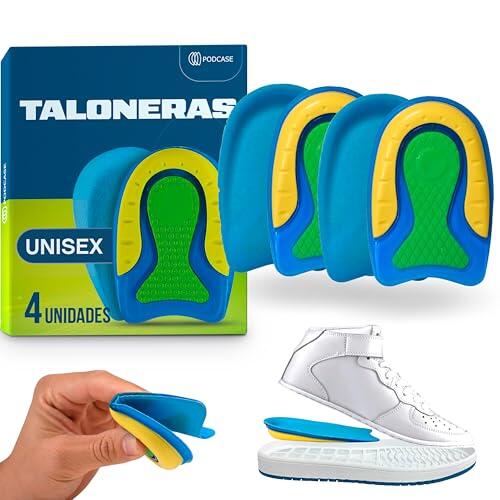 Podcase - Pack de 4 Taloneras de Silicona para Zapatos - Plantillas de Gel para Talón para Hombre y Mujer - Unisex - Verde - Talla S (35-40)