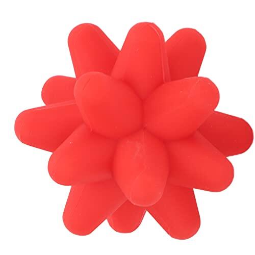Dilwe Bola de Masaje de Silicona, Herramienta Portátil para Relajación Muscular y del Dolor con Diseño de Matriz de Puntos para Yoga, Fitness y Terapia de Acupuntura, 8x8x8cm 124g (rojo)