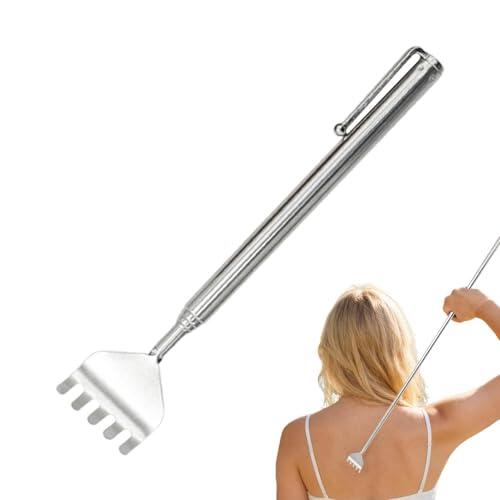 Rascador de espalda extensible, masajeador telescópico de acero inoxidable, diseño compacto portátil, rascador de espalda para alivio de hombros, músculos, piernas, columna vertebral, hogar, oficina